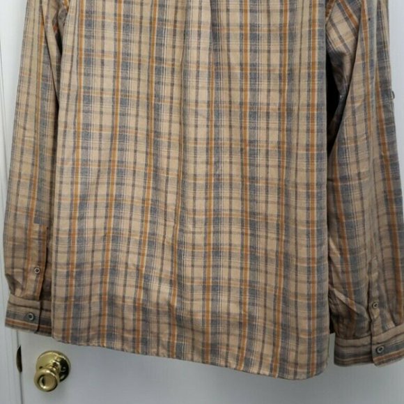 Wrangler Mens Brown Button Front Plaid Long Sleeve Collared Hiking Shirt Size XL - Picture 2 of 9